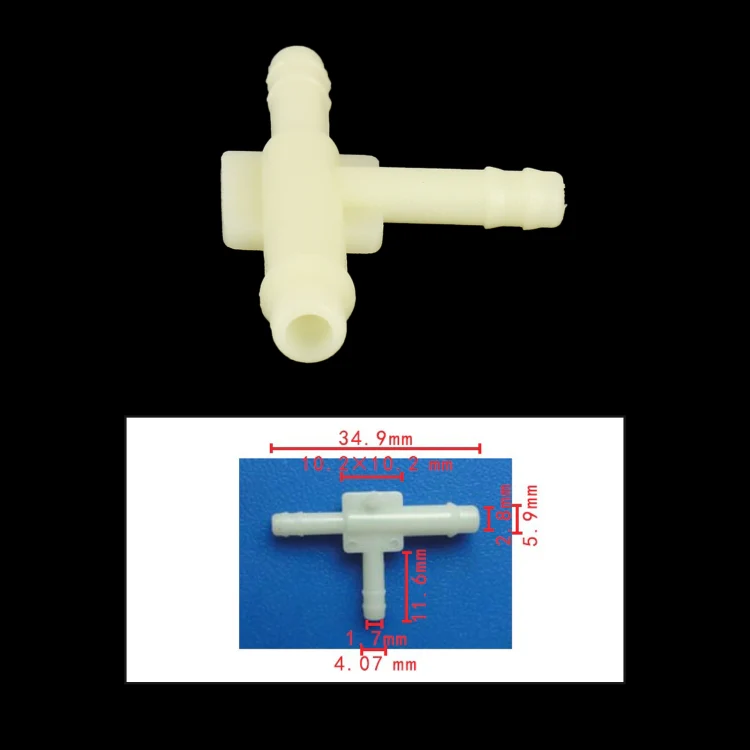 10pcs/Bag Car T Type Wiper Spray Nozzle Water Pipe Connection Tube - Image 4