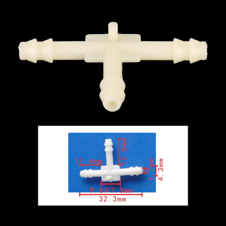 10pcs/Bag Car T Type Wiper Spray Nozzle Water Pipe Connection Tube - Image 4
