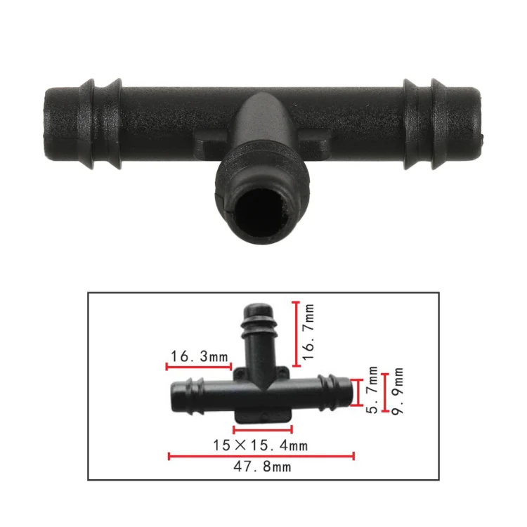 10pcs/Bag Car T Type Wiper Spray Nozzle Water Pipe Connection Tube - Image 4