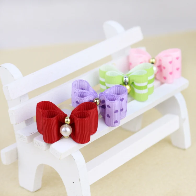 10pcs Handmade Cute Pet Dog Bow Loverly Bowknot Dog TiesRandom Color) - Image 3