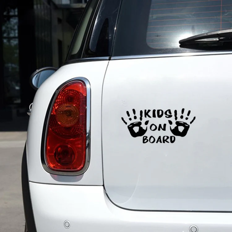 10pcs Kids On Board Warning Car Stickers Reflective Scratch Body Stickers(White) - Image 3