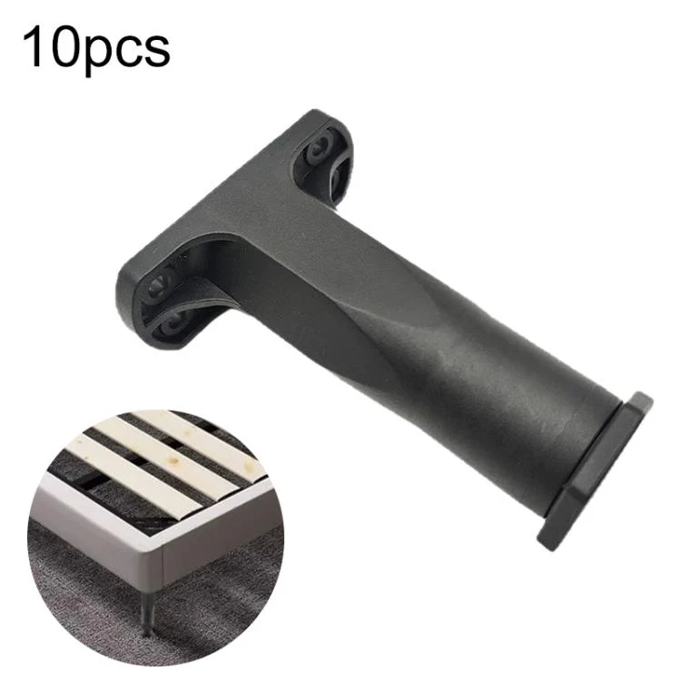10pcs/Pack 9-16cm Adjustable Height Furniture Plastic Support Feet Bed Frame Crossbeam Support Brackets(Black)