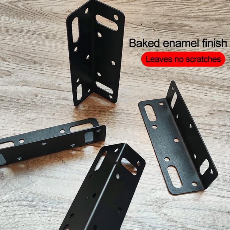 10pcs/Pack Furniture Connecting Corner Bracket Stainless Steel Metal L-Shaped Hinge Fixing Bracket, Size:73 x 45mm(Black) - Image 5