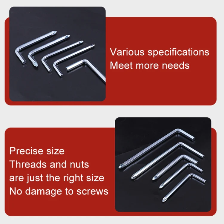 10pcs Screwdriver Hexagonal Wrench Scooter Repair Tools Cross Bit, Specification:6mm, Material:A3 Steel - Image 6