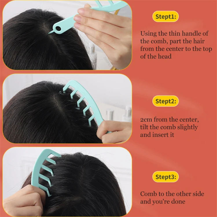 10pcs Z Shape Hair Combs Portable Hair Styling Tool(Pink) - Image 6