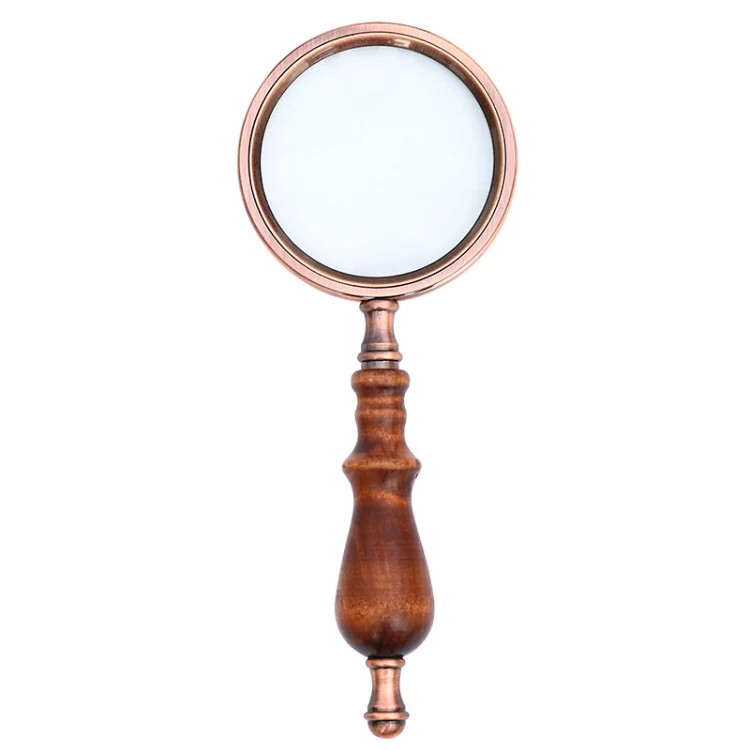 10X Metal Wooden Handle Retro Reading Magnifier Handheld Ebony Gift Magnifier - Image 2