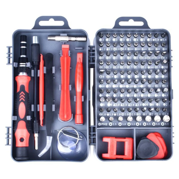 110 in 1 Magnetic Plum Screwdriver Mobile Phone Disassembly Repair Tool(Dark Gray+Red) - Image 2