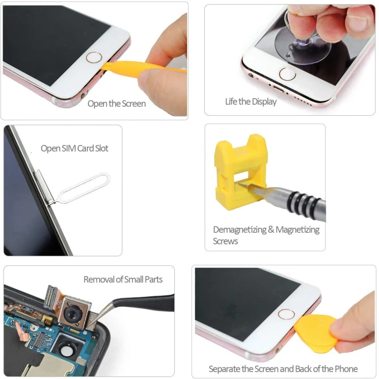 110 in 1 Watch Mobile Phone Disassembly Maintenance Tool Multi-function Chrome Vanadium Steel Screwdriver Set(Yellow) - Image 11