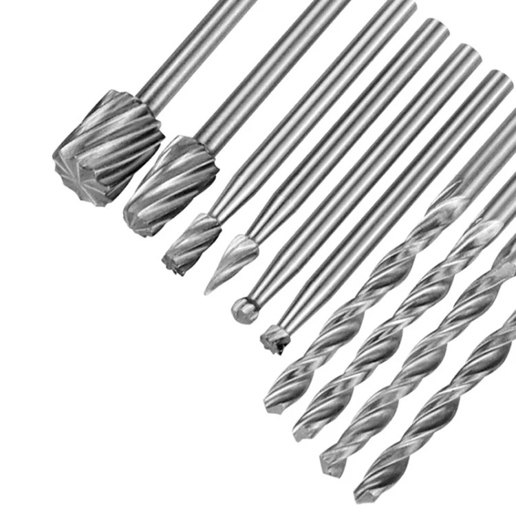11pcs /Set Electric Grinding Locator With 4 Twist Drill + 6 Rotary File Milling Cutter Woodwork Tool for Dremel - Image 7