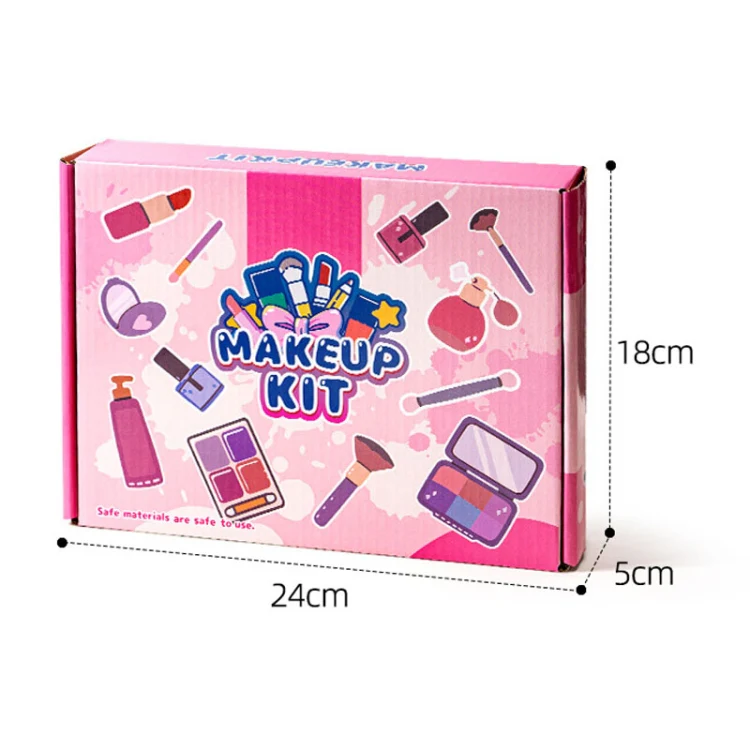 11pcs/set Girls Simulation Dressing Makeup Box Play House Non-toxic Cosmetics Set, Style: Wave Dot Bag 1162 - Image 12