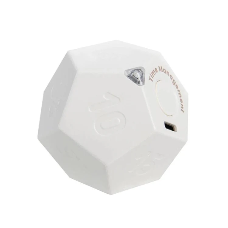 12 Sided Gravity Sensing Timer Kitchen Reminder Time Manager(White)