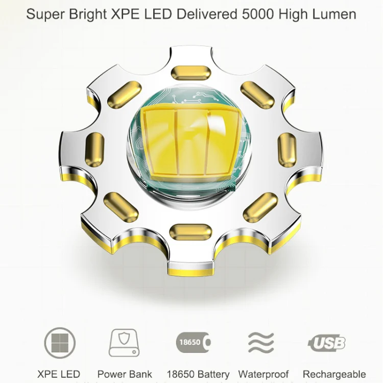 1200mAh LED Outdoor Strong Lighting Lithium Battery Flashlight, Color: Zoom Silver - Image 10