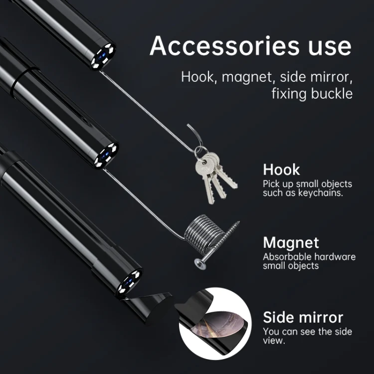128AV 8mm Lenses Industrial Pipeline Endoscope with 2.4 inch Screen, Spec:5m Tube - Image 7