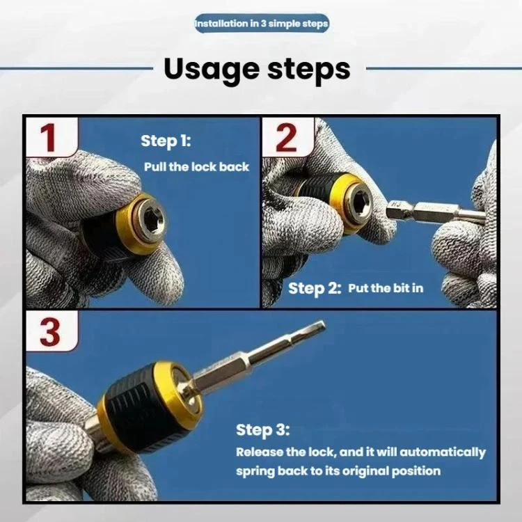 12pcs /Set Hexagonal Shank Quick-release Adapter Electric Drill Adapter Quick-release Self-locking Large-head Socket Adapter - Image 9