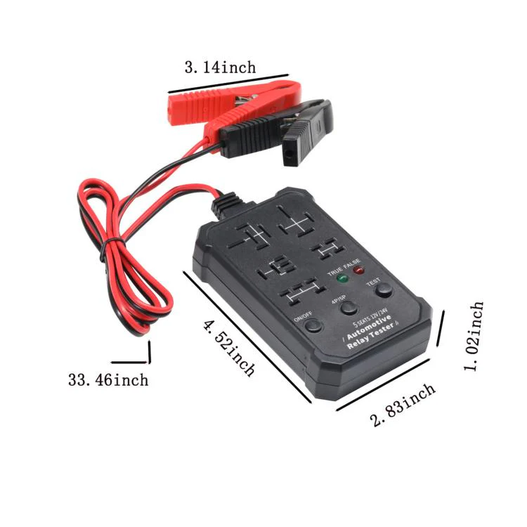 12V 24V Automotive Relay Tester 5-Socket Universal 4-Pin & 5-Pin Auto Relay Diagnostic Tool(Black) - Image 8