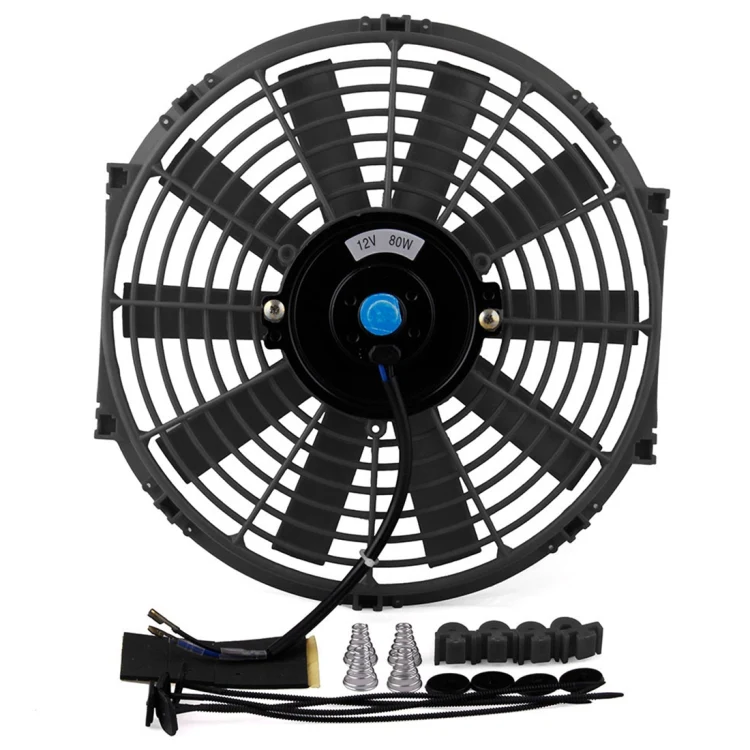 12V 80W 12 inch Car Cooling Fan High-power Modified Tank Fan Cooling Fan Powerful Auto Fan Mini Air Conditioner for Car(Black) - Image 5