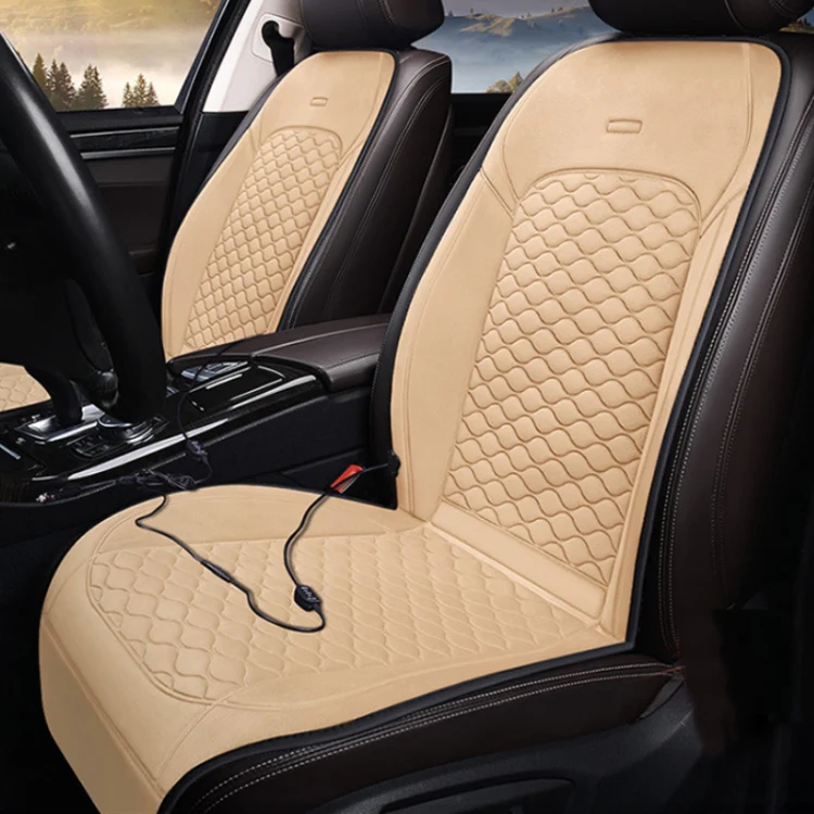 12V Car Winter Electric Heating Short Plush Seat Cushion, Color: Beige - Image 11