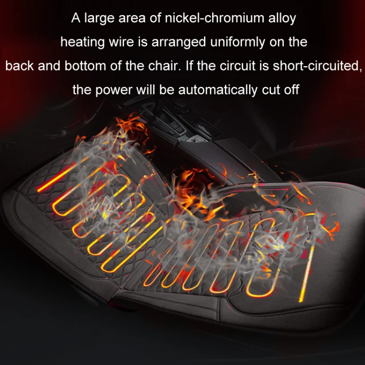 12V Car Winter Electric Heating Short Plush Seat Cushion, Color: Beige - Image 7