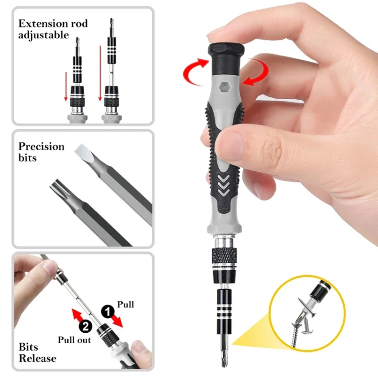 138 in 1 DIY Mobile Phone Disassembly Tool Clock Repair Multi-function Tool Screwdriver Set (Yellow) - Image 6