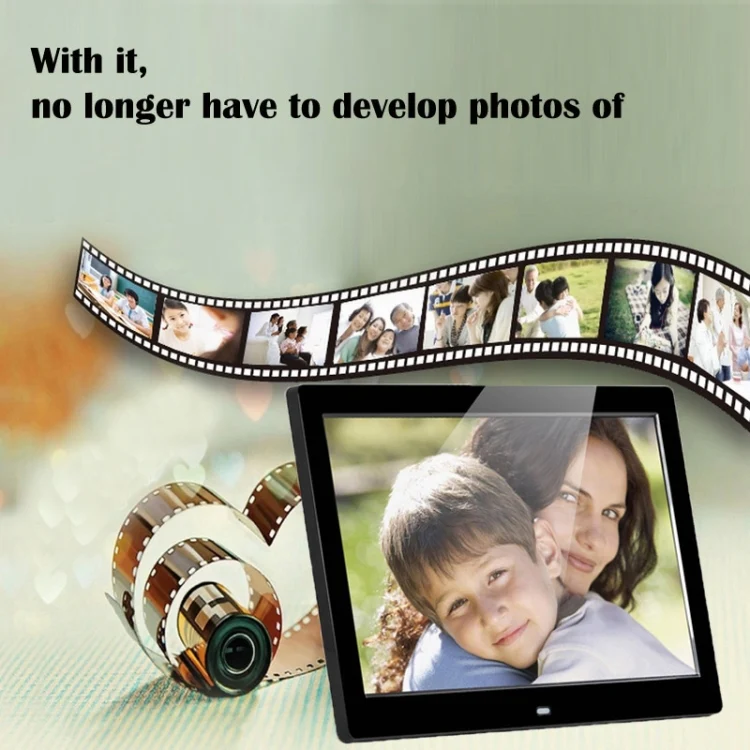 14 inch LED Display Multi-media Digital Photo Frame with Holder & Music & Movie Player, Support USB / SD / MS / MMC Card Input(Black) - Image 9