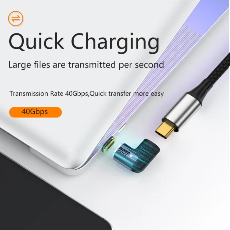 140W 5A USB 4.0 USB-C / Type-C to Type-C 40Gbps Data OTG Magnetic Adapter, Spec:L-shape Elbow - Image 5