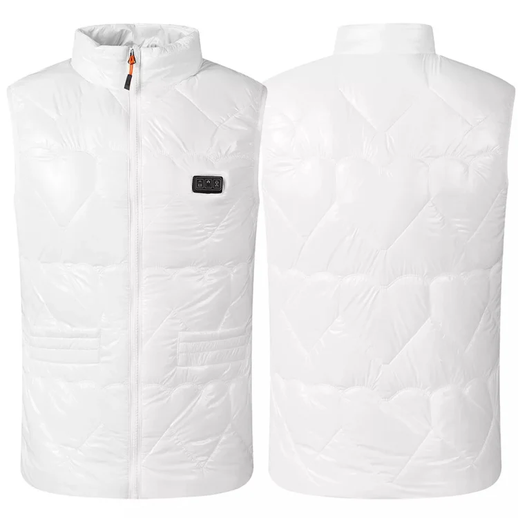 15 Areas Heated Shiny Vest For Women With 3 Independent Temperature Control, Size: M(White) - Image 2