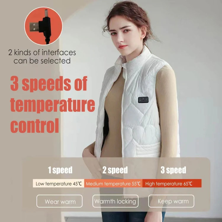 15 Areas Heated Shiny Vest For Women With 3 Independent Temperature Control, Size: S(Pink) - Image 4
