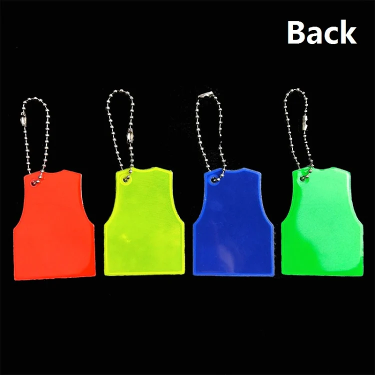 15 PCS Vest Style Reflective Pendant Night Warning Highlight Reflective Keychain Random Colour Delivery(4.5x5.5cm) - Image 4