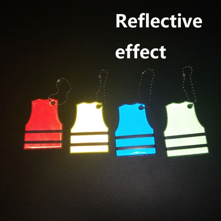 15 PCS Vest Style Reflective Pendant Night Warning Highlight Reflective Keychain Random Colour Delivery(4.5x5.5cm) - Image 5