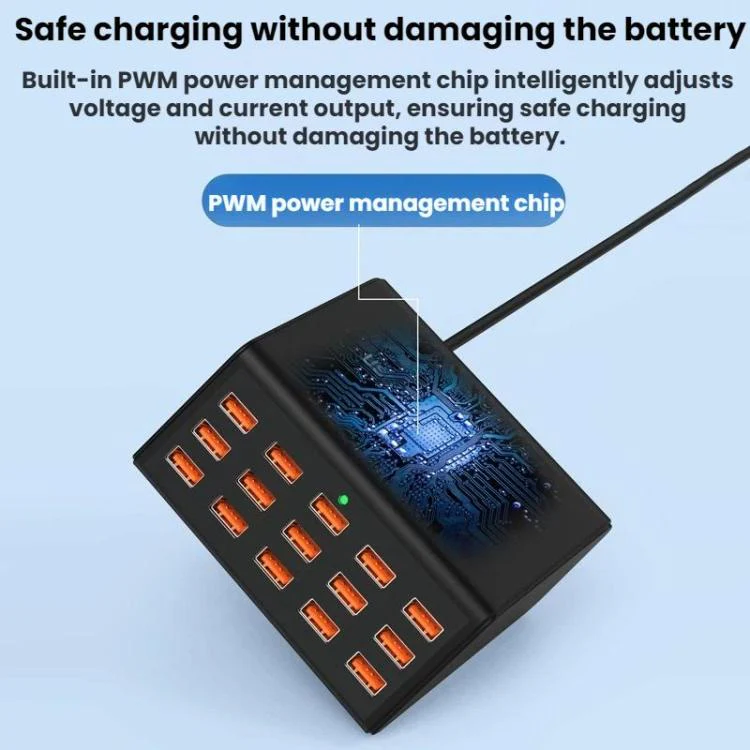 15-Port USB Power Strip Smart Fast Charging Charger(UK Plug) - Image 3