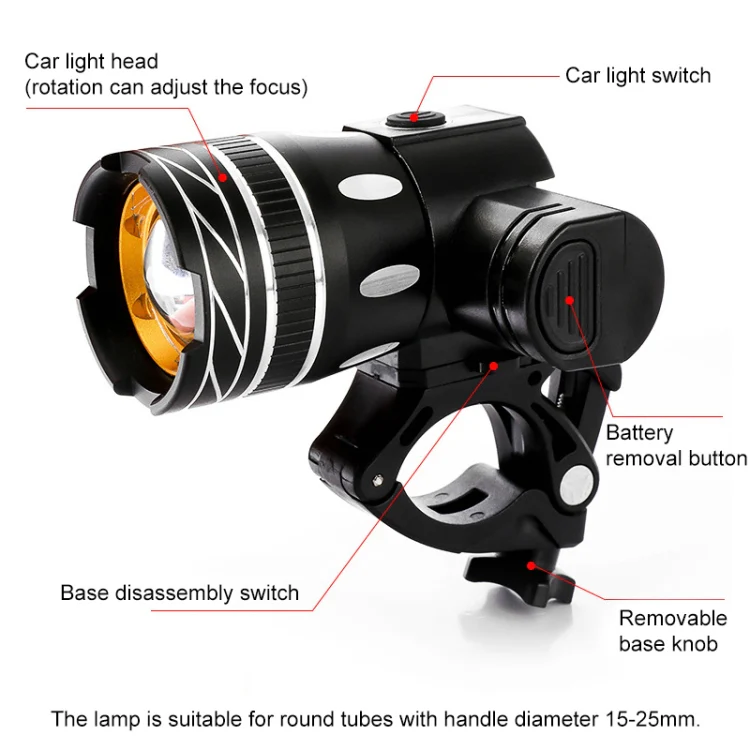 150LM Aluminium Alloy Waterproof Bicycle Light 3 Modes LED Cycling Headlight - Image 6