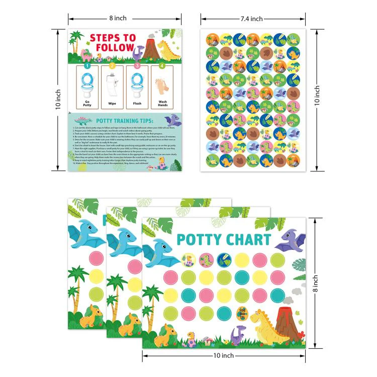 15pcs / Set Kids Toilet Potty Training Reward Progress Sticker Chart, Type:T84 Dinosaur - Image 2