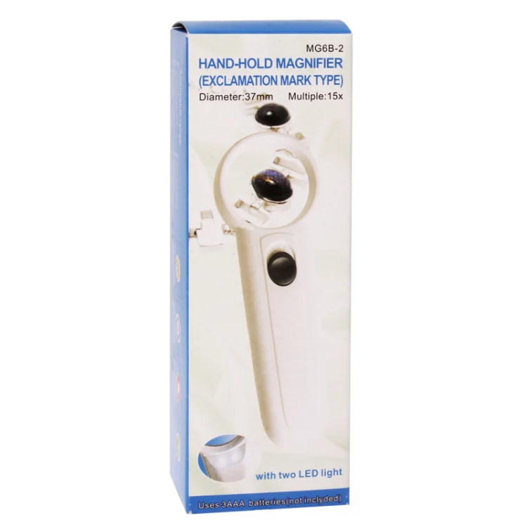 15X Handheld Exclamation Mark Type Magnifier with 2 LED - Image 6