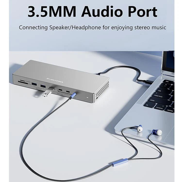16 In 1 Laptop Quad-Screen Display Expansion Dock Type-C 3.2 Hub(HDMI x 2+DP) - Image 8