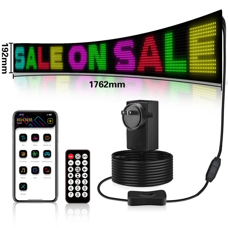 16 x 192 Pixels Ultra-Thin Waterproof Programmable LED Flexible Matrix Display Screen, Plug:EU Plug - Image 2
