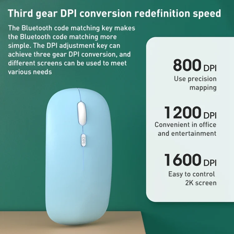1600dpi Bluetooth 2.4G Wireless Dual Mode Mouse(Purple) - Image 3