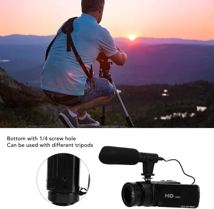 16MP 16X Digital Zoom Vlogging Camera Video Camcorder with 2.4 Inch Flip Screen, Spec: Standard AU Plug - Image 6