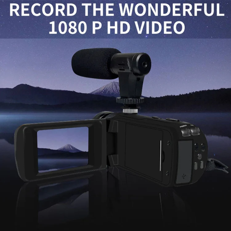 16MP 16X Digital Zoom Vlogging Camera Video Camcorder with 2.4 Inch Flip Screen, Spec: Standard US Plug - Image 2