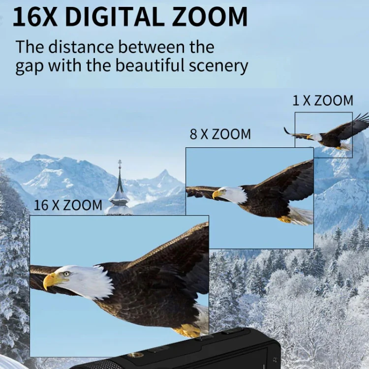 16MP 16X Digital Zoom Vlogging Camera Video Camcorder with 2.4 Inch Flip Screen, Spec: Standard US Plug - Image 4