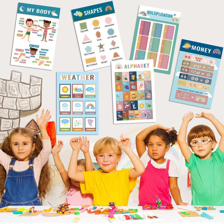 16pcs / Set Children Early Education Bohemian Style English Learning Wall Charts - Image 6