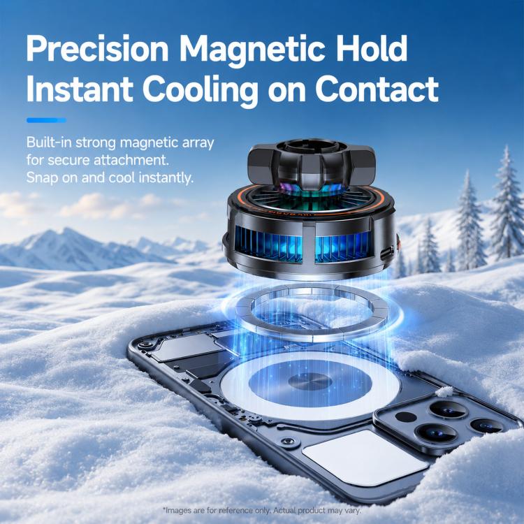 17mm Ball Joint Magnetic Phone Cooler 3-Speed Semiconductor Cooling Fan with Desktop Live Stand A124 - Image 8