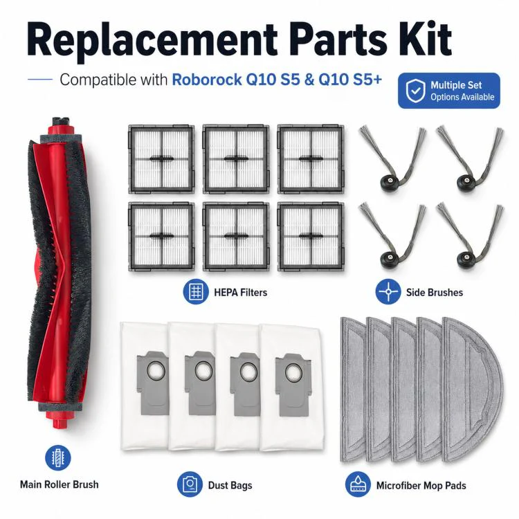18 In 1 Set For Roborock Q10 S5 & Q10 S5+ Robot Vacuum Replacement Parts Kit Accessory Bundle - Image 2