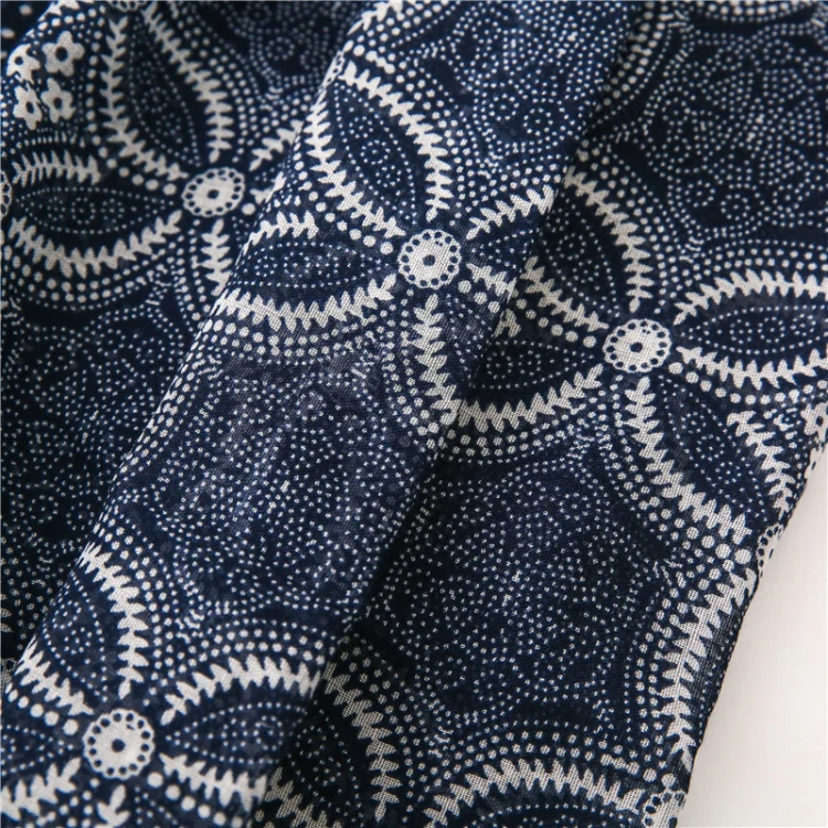 180 X 85cm  Women Cotton And Linen Scarf Retro Splicing Bohemian Printed Silk Shawl SL1904-122 - Image 4