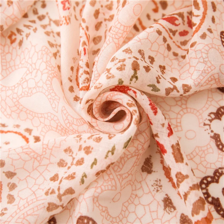 180 X 85cm  Women Cotton And Linen Scarf Retro Splicing Bohemian Printed Silk Shawl SL1906-027 - Image 4