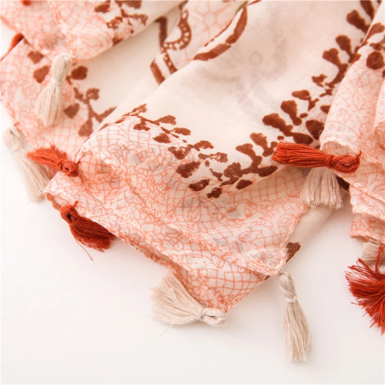 180 X 85cm  Women Cotton And Linen Scarf Retro Splicing Bohemian Printed Silk Shawl SL1906-027 - Image 5