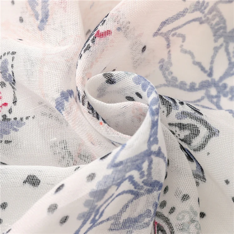 180 X 85cm  Women Cotton And Linen Scarf Retro Splicing Bohemian Printed Silk Shawl SL1908-007 - Image 4