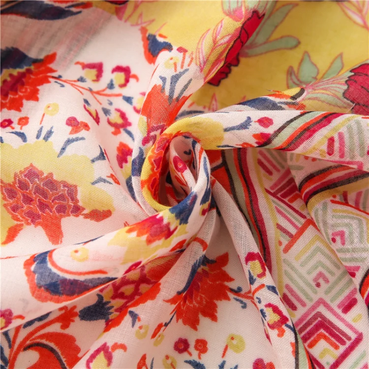 180 X 85cm  Women Cotton And Linen Scarf Retro Splicing Bohemian Printed Silk Shawl SL2008-005 Yellow - Image 4