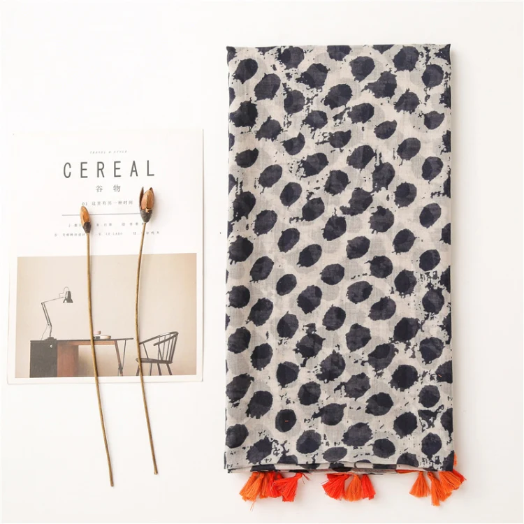 180 X 85cm  Women Cotton And Linen Scarf Retro Splicing Bohemian Printed Silk Shawl SL2008-007 - Image 3