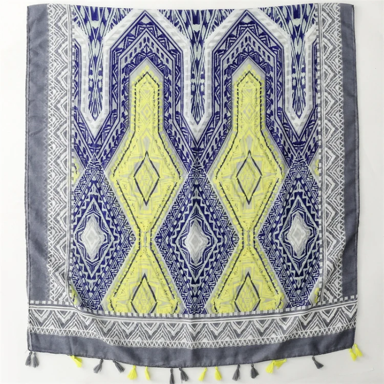 180 X 85cm  Women Cotton And Linen Scarf Retro Splicing Bohemian Printed Silk Shawl SL2310-017 - Image 4