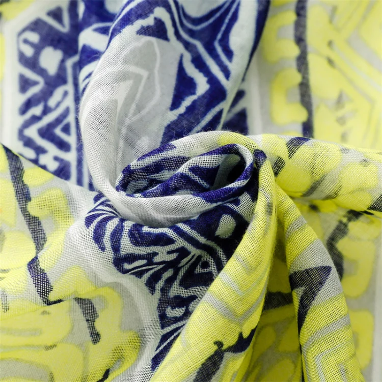 180 X 85cm  Women Cotton And Linen Scarf Retro Splicing Bohemian Printed Silk Shawl SL2310-017 - Image 6